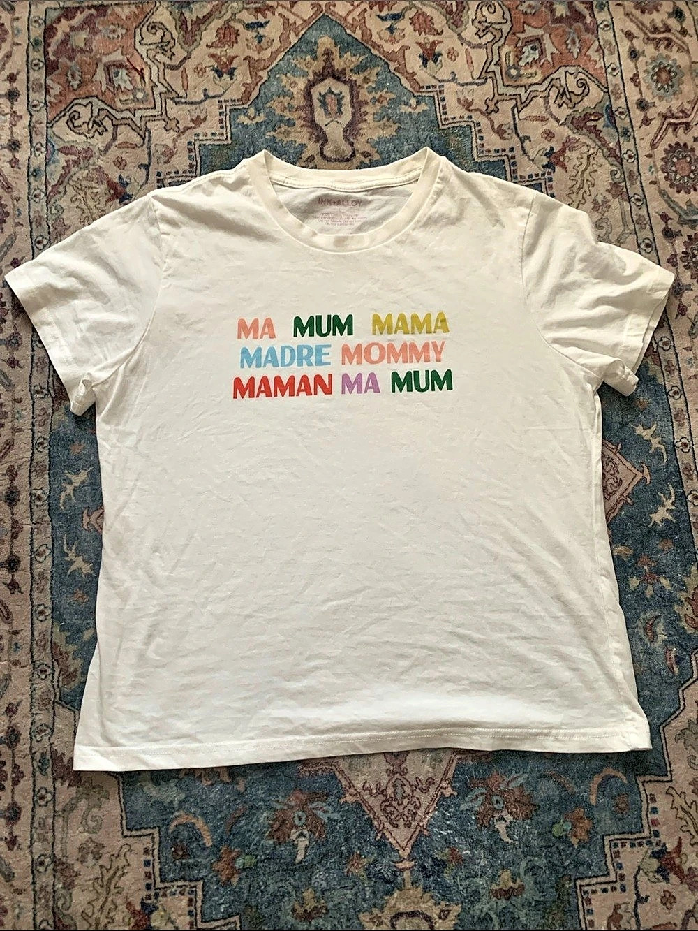 INK+ALLOY Kiki Tee Mama In Natural Graphic Tee White